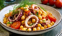 Salade de poulpe et pois chiches à la portugaise