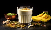 Lassi à la banane, pistache et cardamome